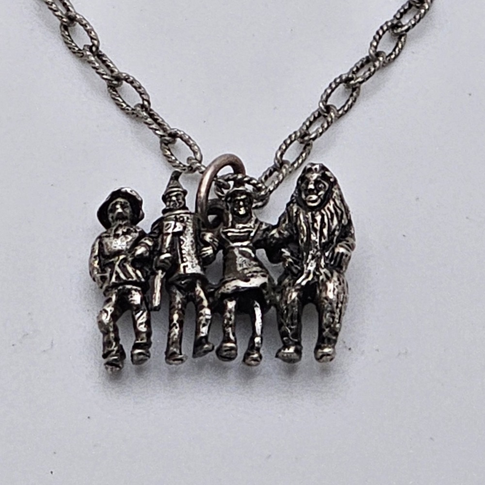 Vintage Sterling Silver Wizard Of Oz Charm MGM Tin Man Lion Scarecrow Dorothy